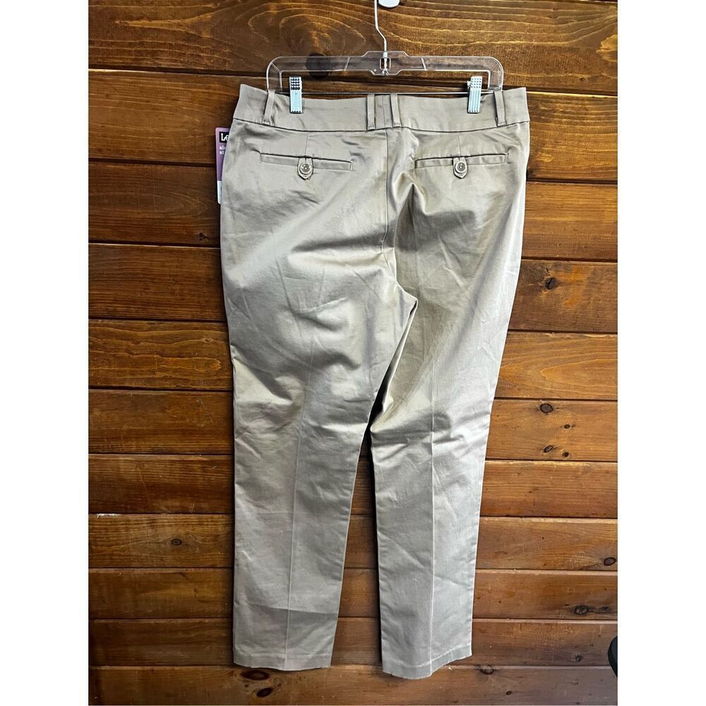 Lee Slender-Straight Leg-Stretch Khaki Pants Sz 16 LONG NWT - Picture 2 of 8